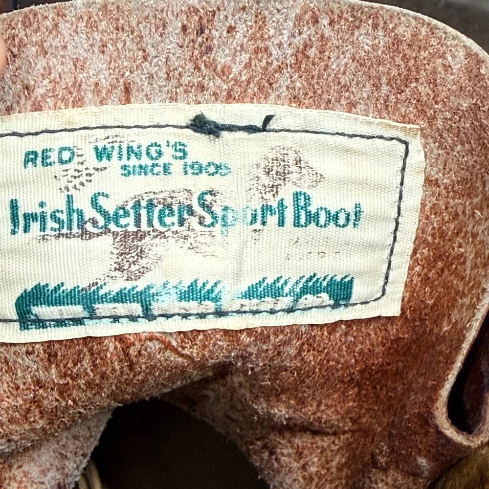 Vintage 70's Red Wing Irish Setter Boots Mens Brown Leather Vintage Vibram Sole